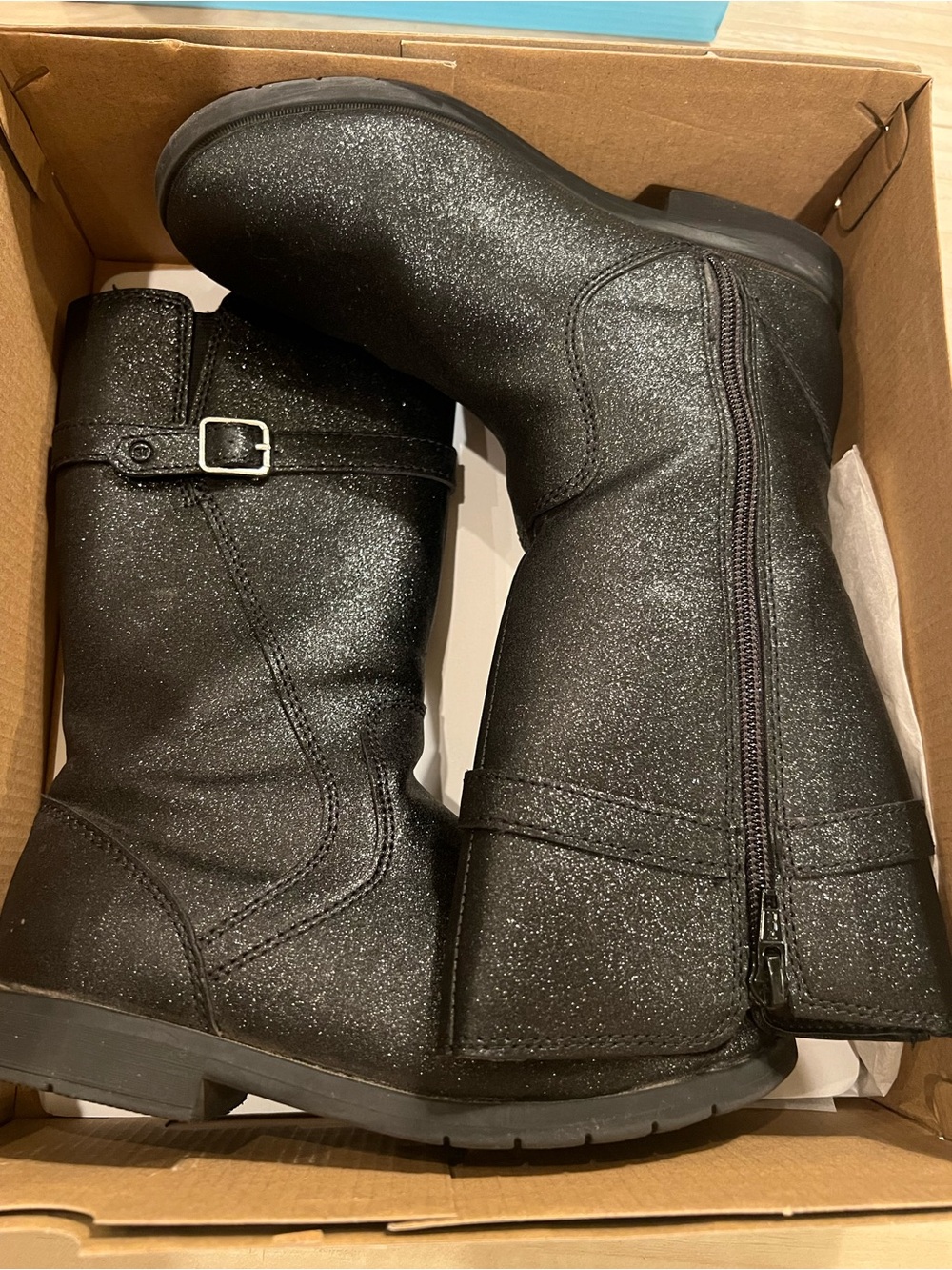 Stride Rite Girls' Black Glitter Mid-Calf Boots